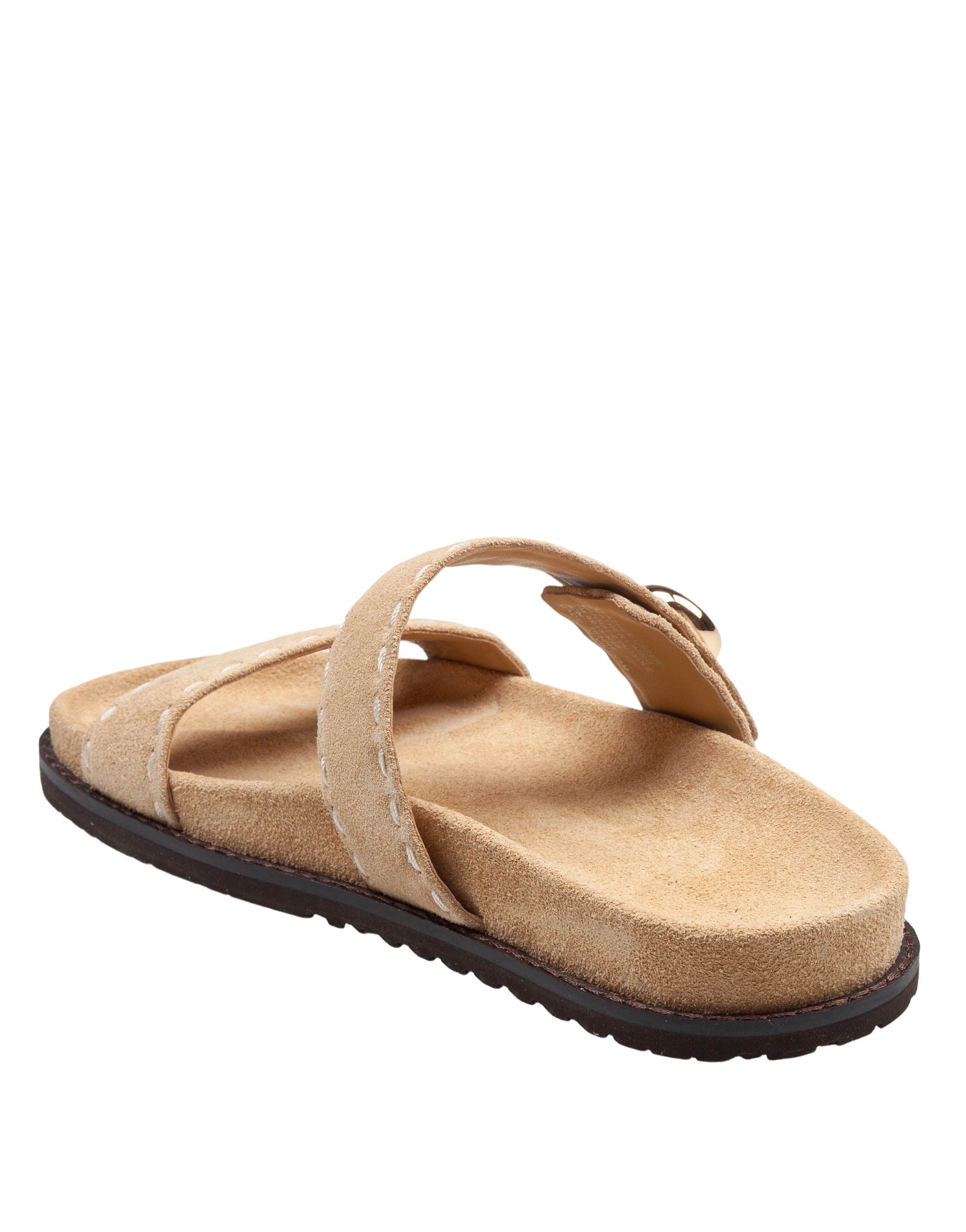 TORY BURCH ROMY SPORT SUEDE SLIDE, SAND COLOR