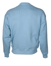 AUTRY COTTON SWEATSHIRT WITH LOGO, LIGHT BLUE
