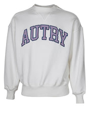 AUTRY FELPA IN COTONE CON LOGO RICAMATO COLORE BIANCO