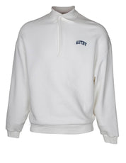AUTRY COTTON POLO SWEATSHIRT, WHITE