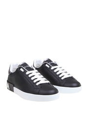 DOLCE & GABBANA SNEAKERS PORTOFINO IN PELLE COLORE NERO