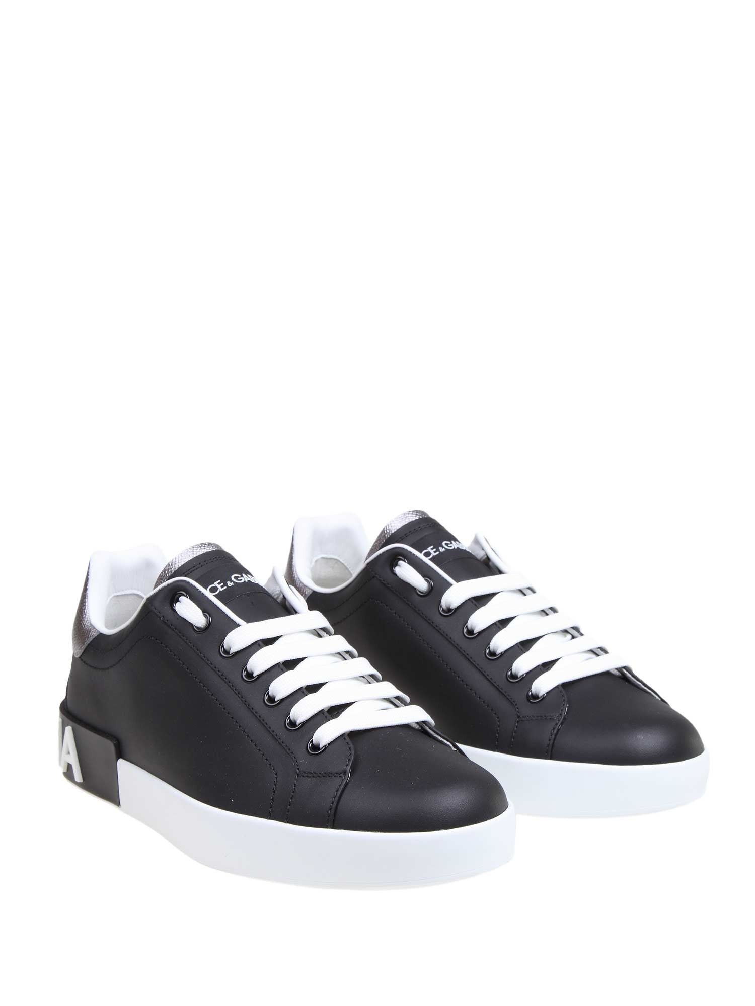 DOLCE & GABBANA SNEAKERS PORTOFINO IN PELLE COLORE NERO