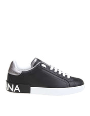 DOLCE & GABBANA SNEAKERS PORTOFINO IN PELLE COLORE NERO