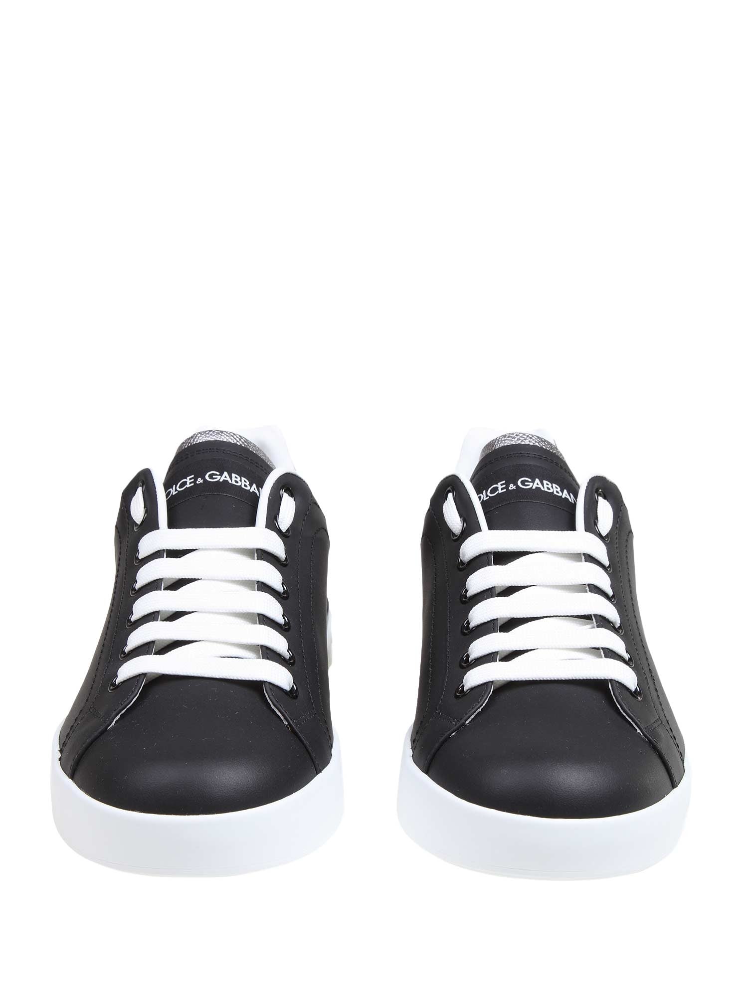 DOLCE & GABBANA SNEAKERS PORTOFINO IN PELLE COLORE NERO