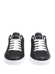DOLCE & GABBANA SNEAKERS PORTOFINO IN PELLE COLORE NERO