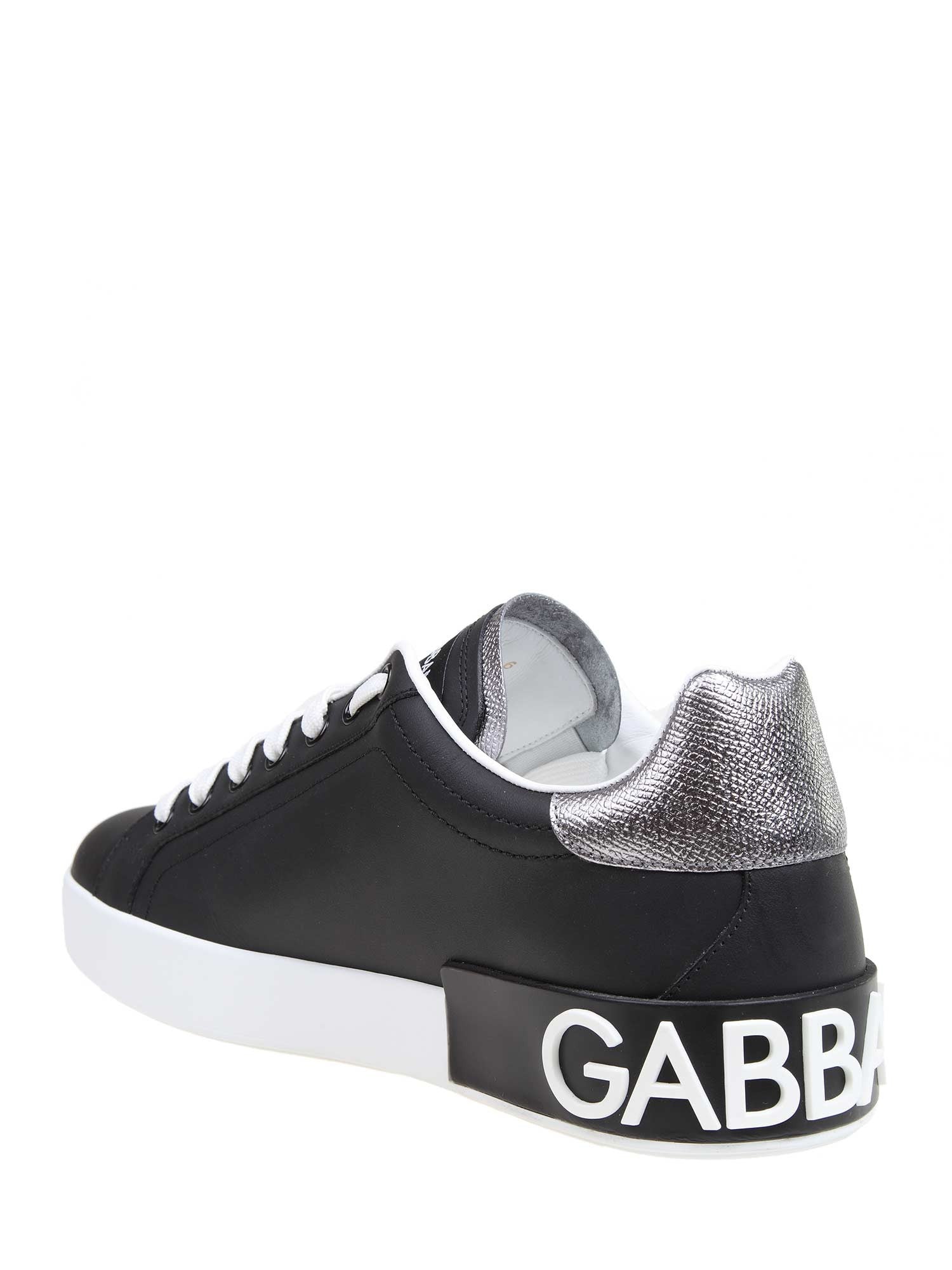 DOLCE & GABBANA SNEAKERS PORTOFINO IN PELLE COLORE NERO