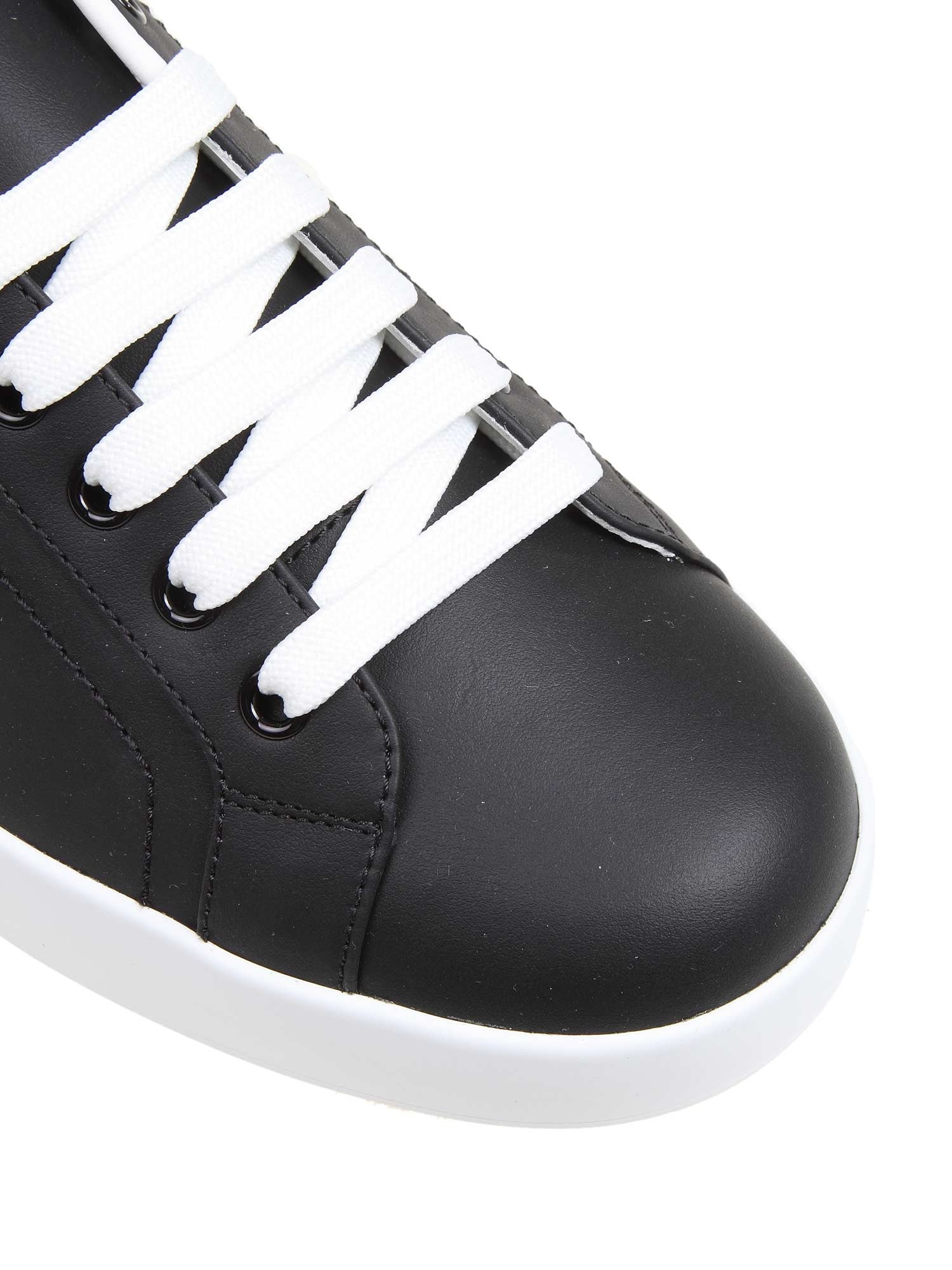 DOLCE & GABBANA SNEAKERS PORTOFINO IN PELLE COLORE NERO
