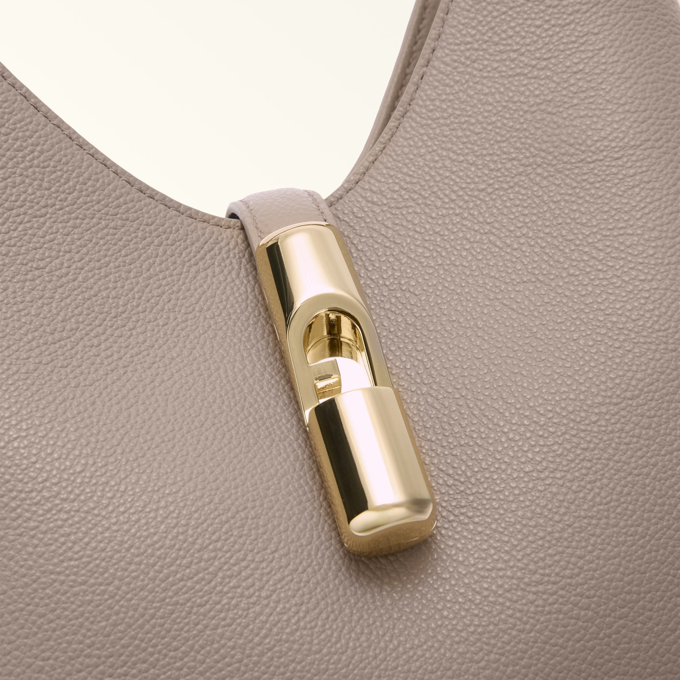 FURLA HOBO BAG GOCCIA S IN LINEN COLOR LEATHER