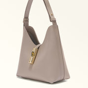 FURLA HOBO BAG GOCCIA S IN LINEN COLOR LEATHER