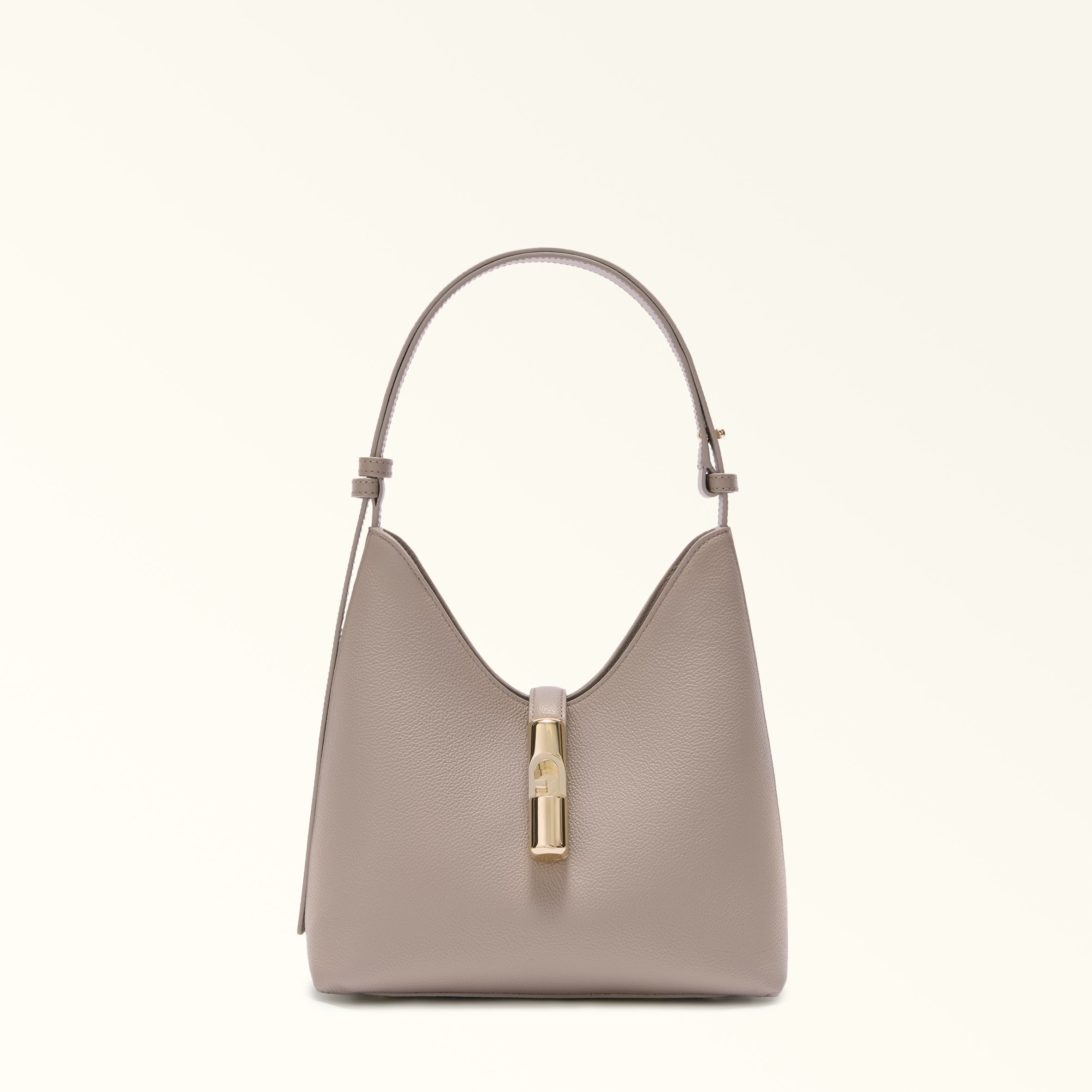 FURLA HOBO BAG GOCCIA S IN LINEN COLOR LEATHER