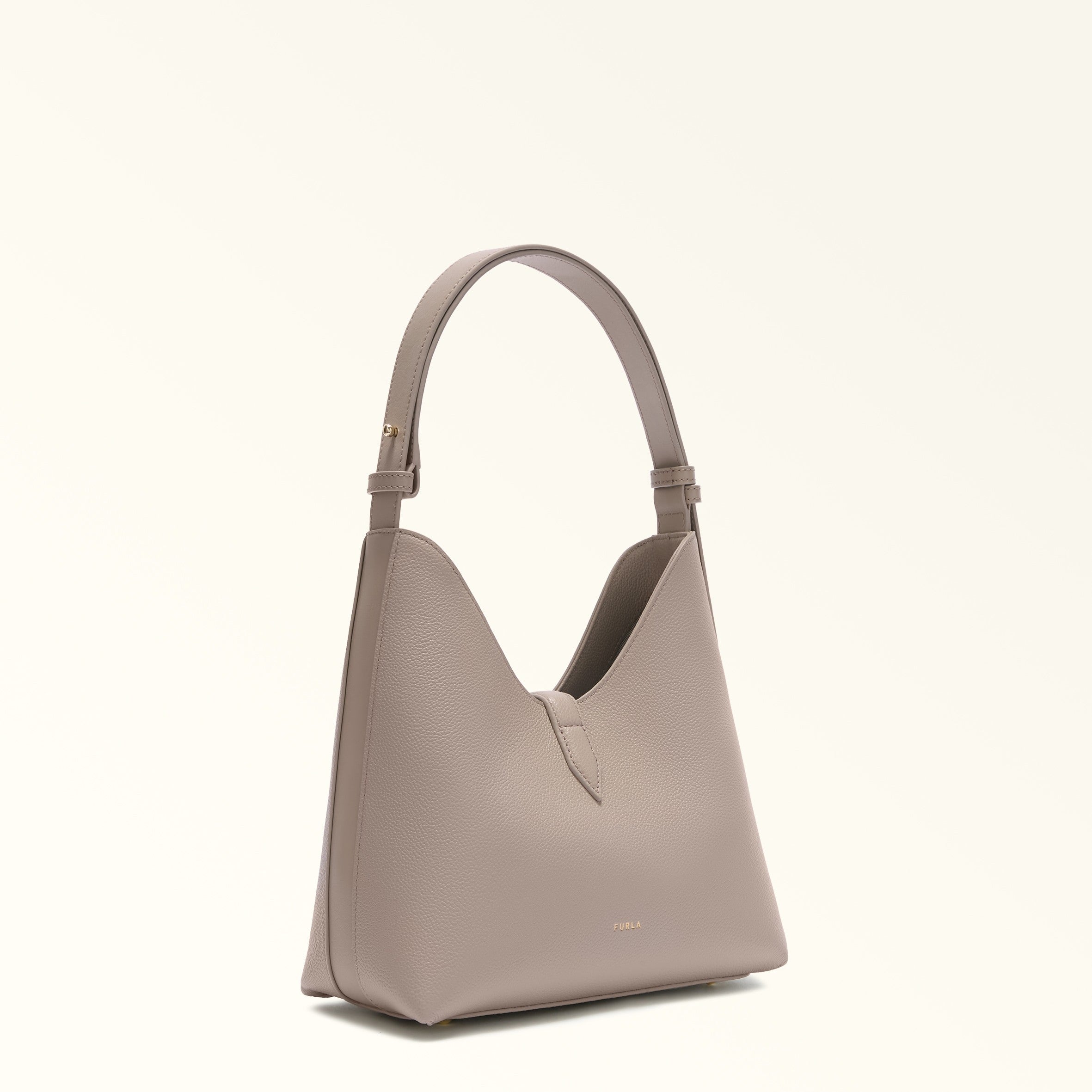 FURLA HOBO BAG GOCCIA S IN LINEN COLOR LEATHER