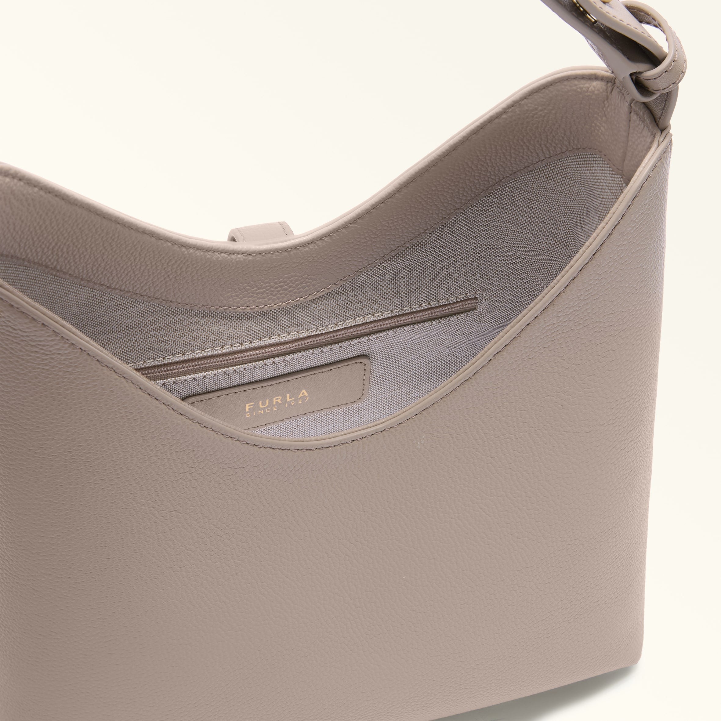 FURLA HOBO BAG GOCCIA S IN LINEN COLOR LEATHER