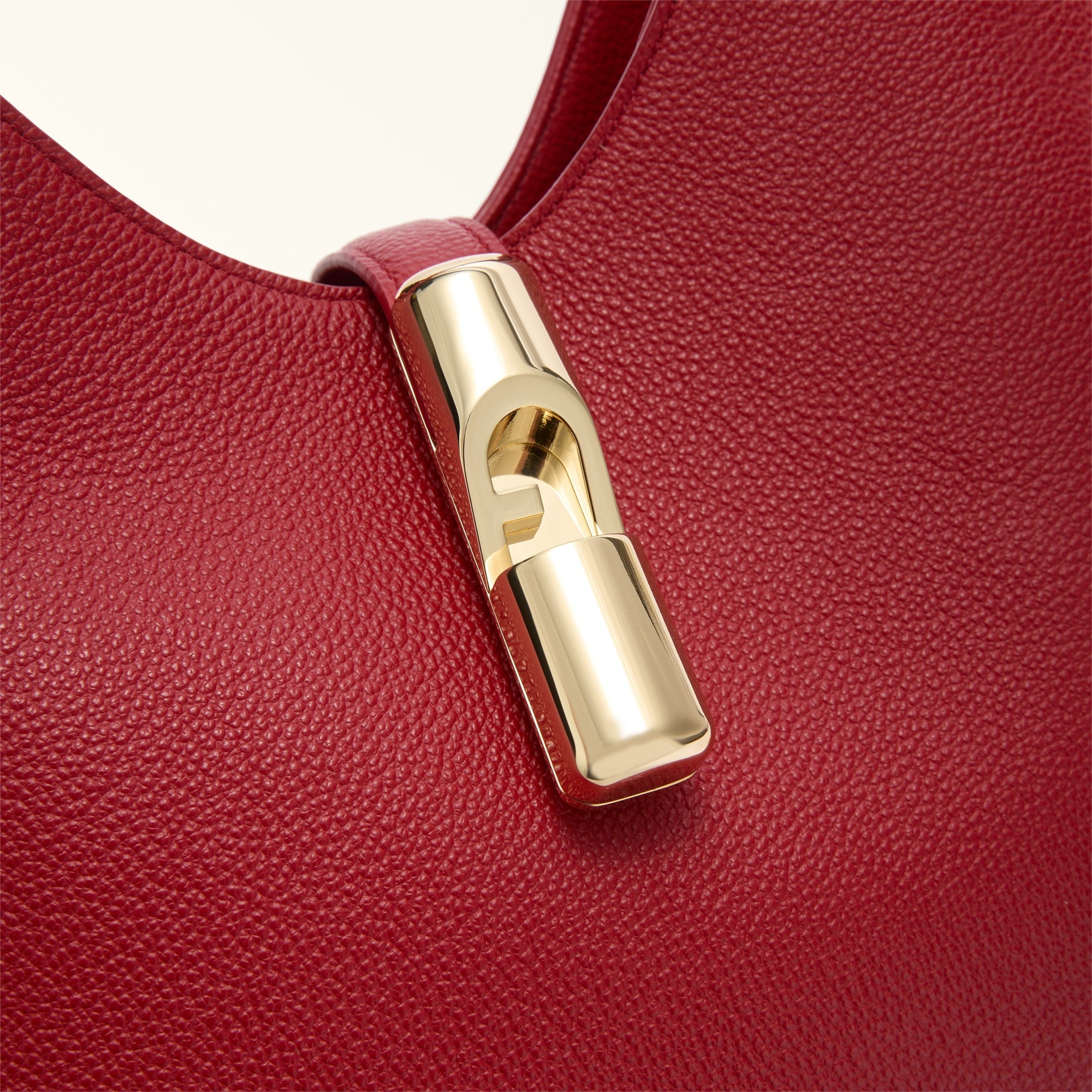 FURLA RED LEATHER HOBO GOCCIA S BAG