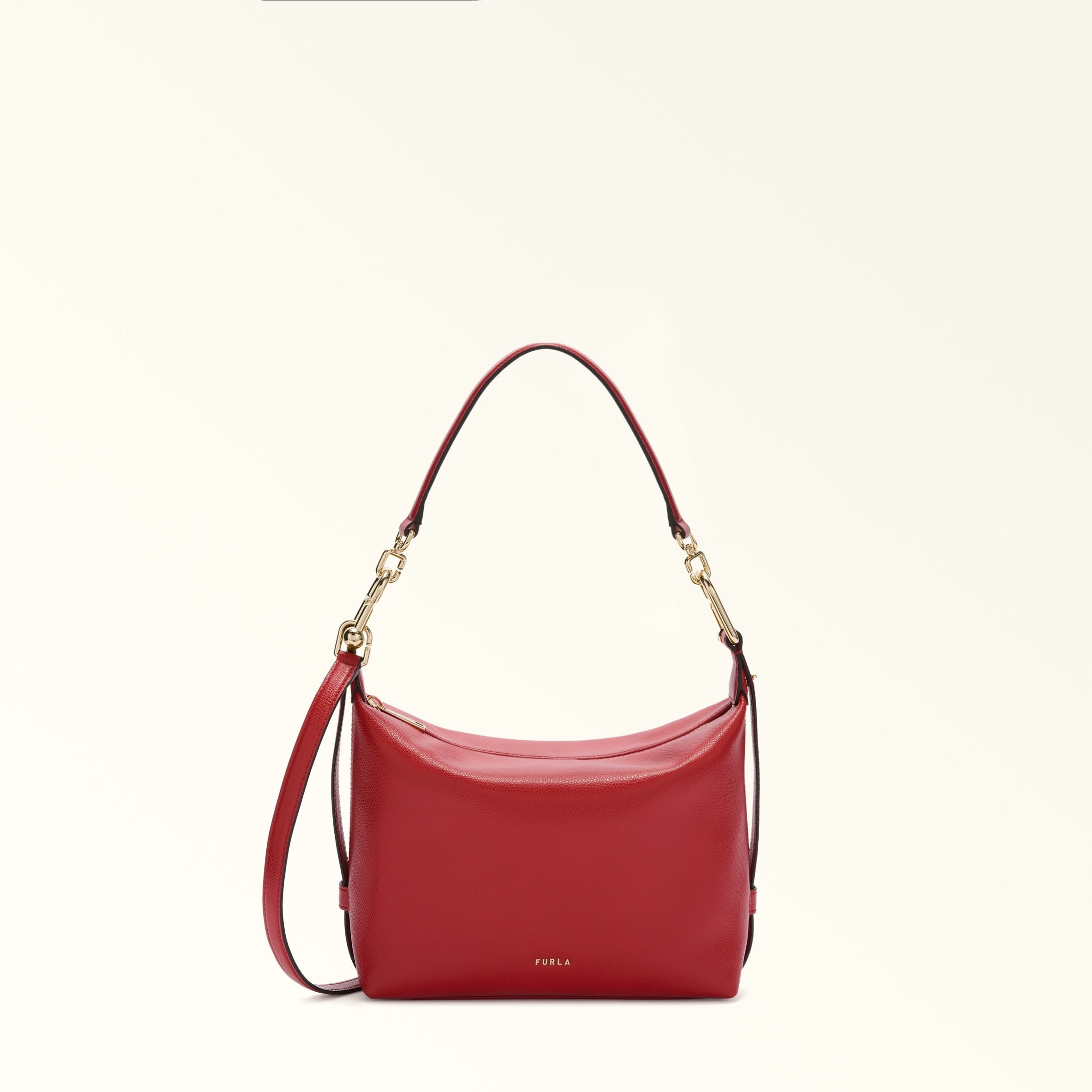 FURLA TONIE MINI HOBO BAG IN RED LEATHER