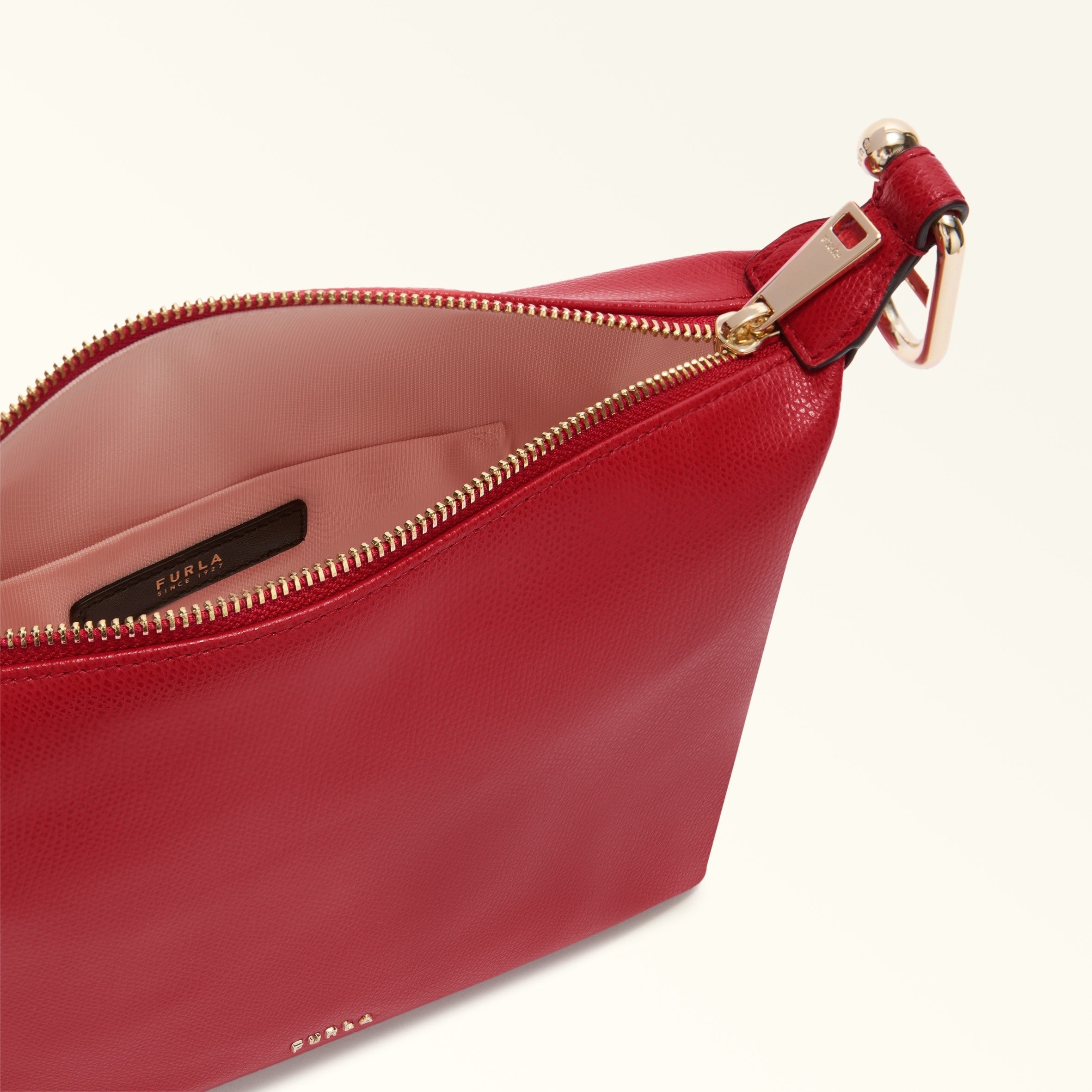 FURLA TONIE MINI HOBO BAG IN RED LEATHER