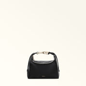 FURLA TONIE MINI HOBO BAG IN BLACK LEATHER