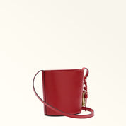 FURLA ROXIE MINI LEATHER BUCKET BAG, RED