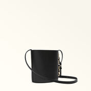 FURLA ROXIE MINI LEATHER BUCKET BAG, BLACK