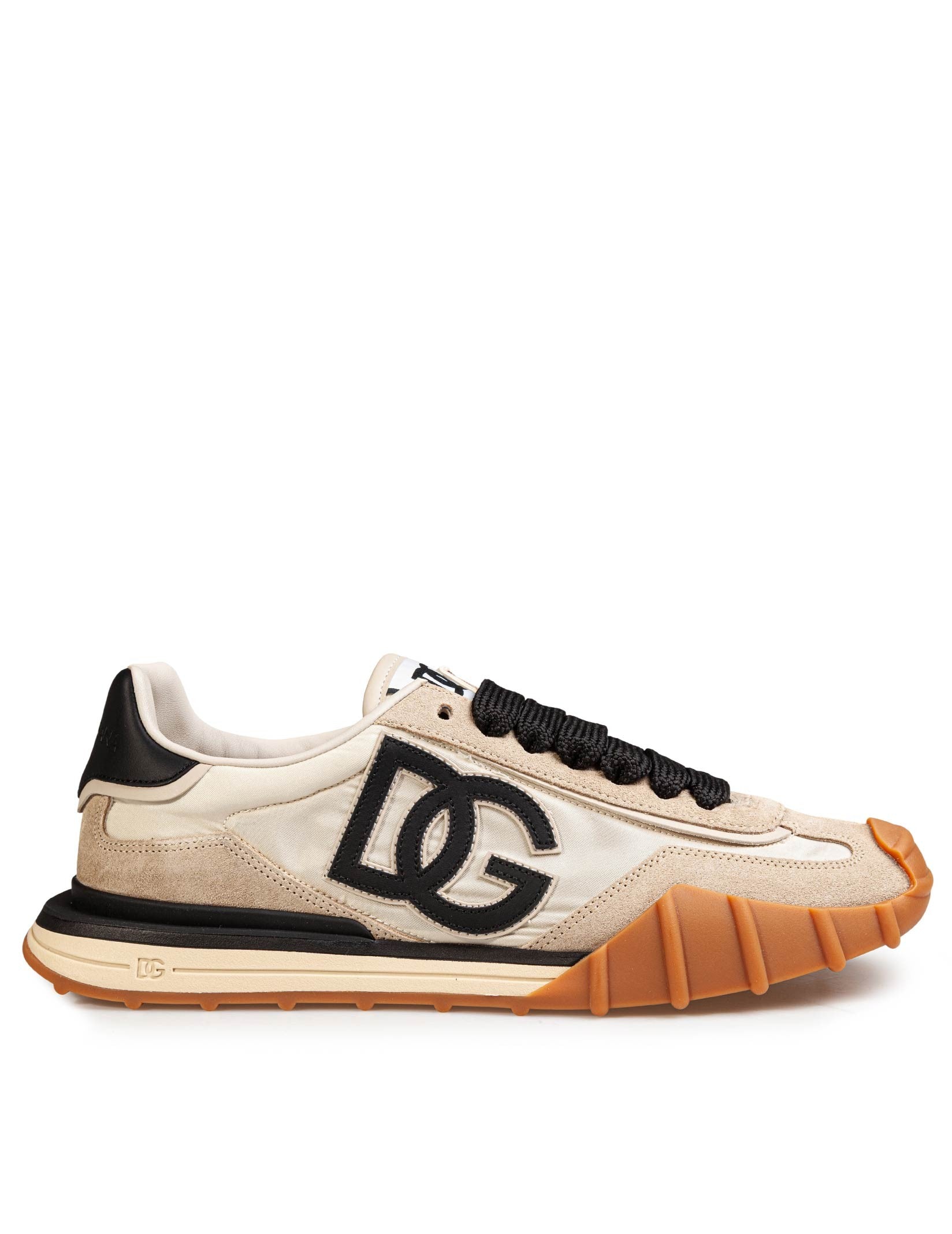 DOLCE & GABBANA SNEAKERS ATHLETIC IN TESSUTO COLORE AVORIO E NERO