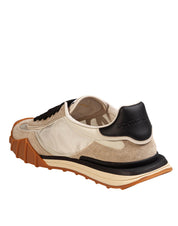 DOLCE & GABBANA SNEAKERS ATHLETIC IN TESSUTO COLORE AVORIO E NERO