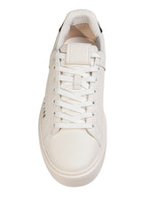 BALMAIN B COURT WHITE LEATHER SNEAKERS WITH SIDE LOGO