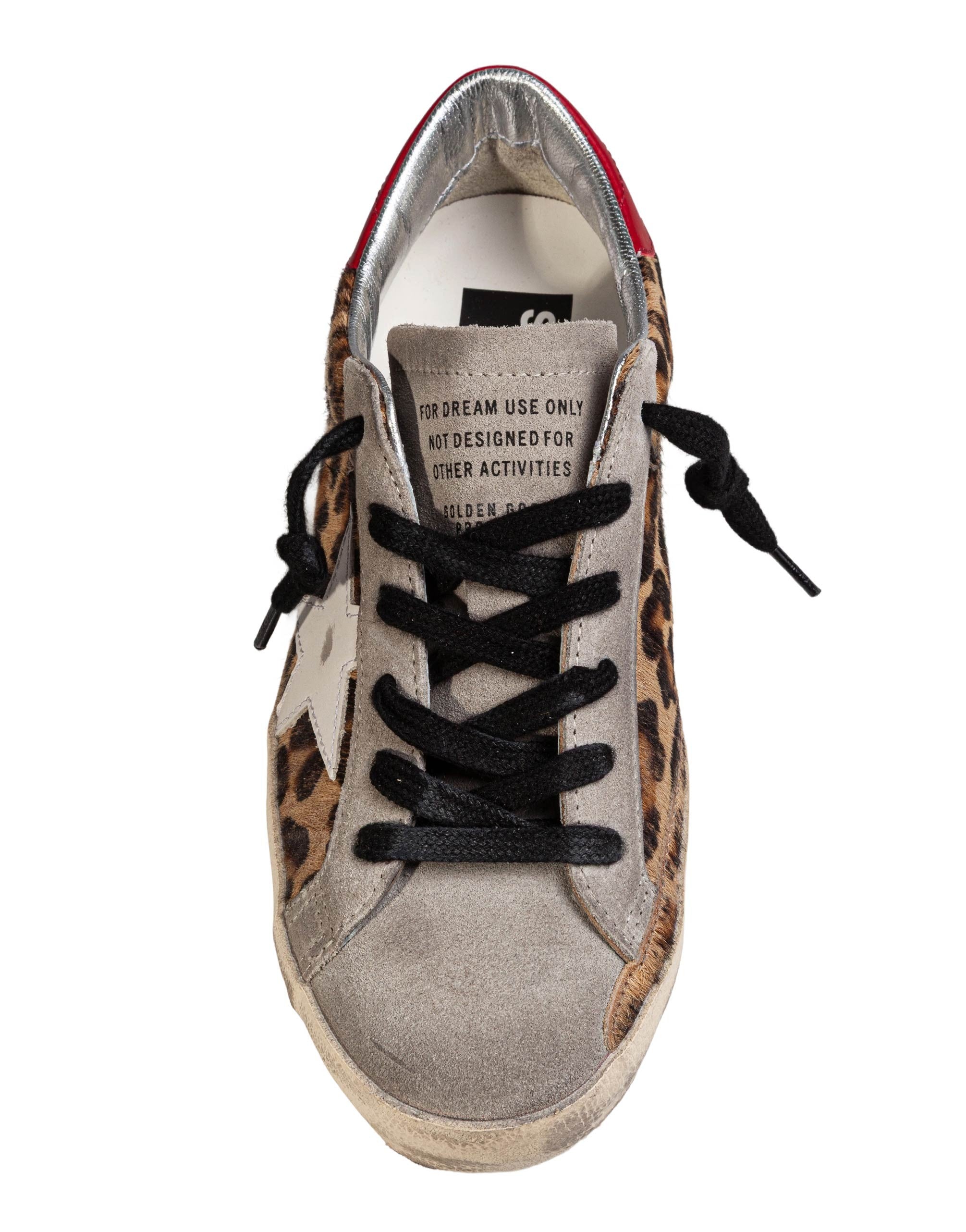 GOLDEN GOOSE SUPER STAR LEOPARD-PRINT PONYSKIN SNEAKERS