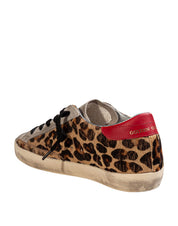 GOLDEN GOOSE SUPER STAR LEOPARD-PRINT PONYSKIN SNEAKERS