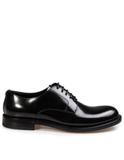 DOLCE & GABBANA BRUSHED CALFSKIN DERBY SHOES, BLACK