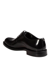 DOLCE & GABBANA BRUSHED CALFSKIN DERBY SHOES, BLACK