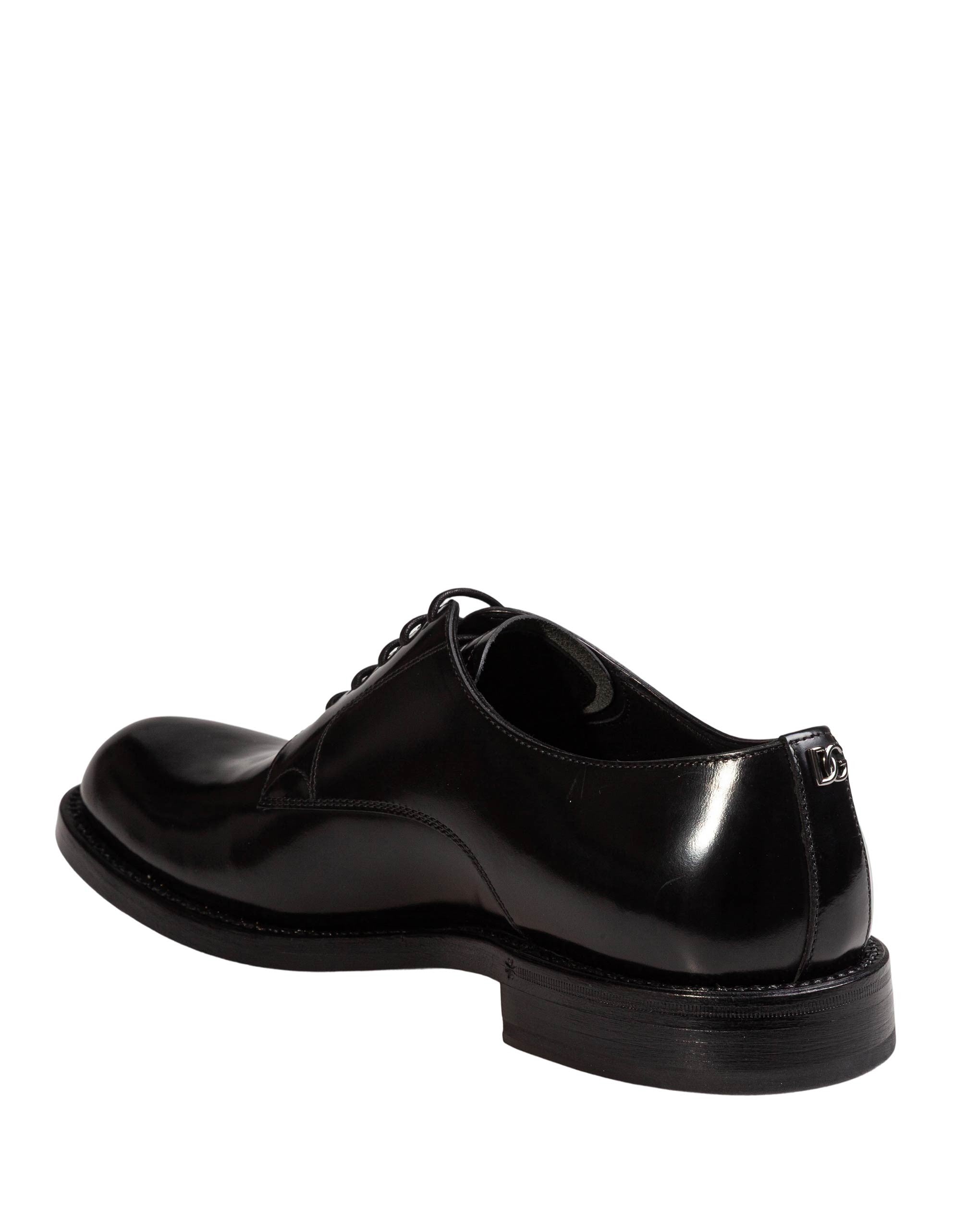 DOLCE & GABBANA BRUSHED CALFSKIN DERBY SHOES, BLACK