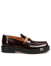 MAISON MARGIELA BRUSHED LEATHER LOAFERS, WINE COLOR