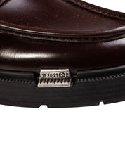MAISON MARGIELA BRUSHED LEATHER LOAFERS, WINE COLOR