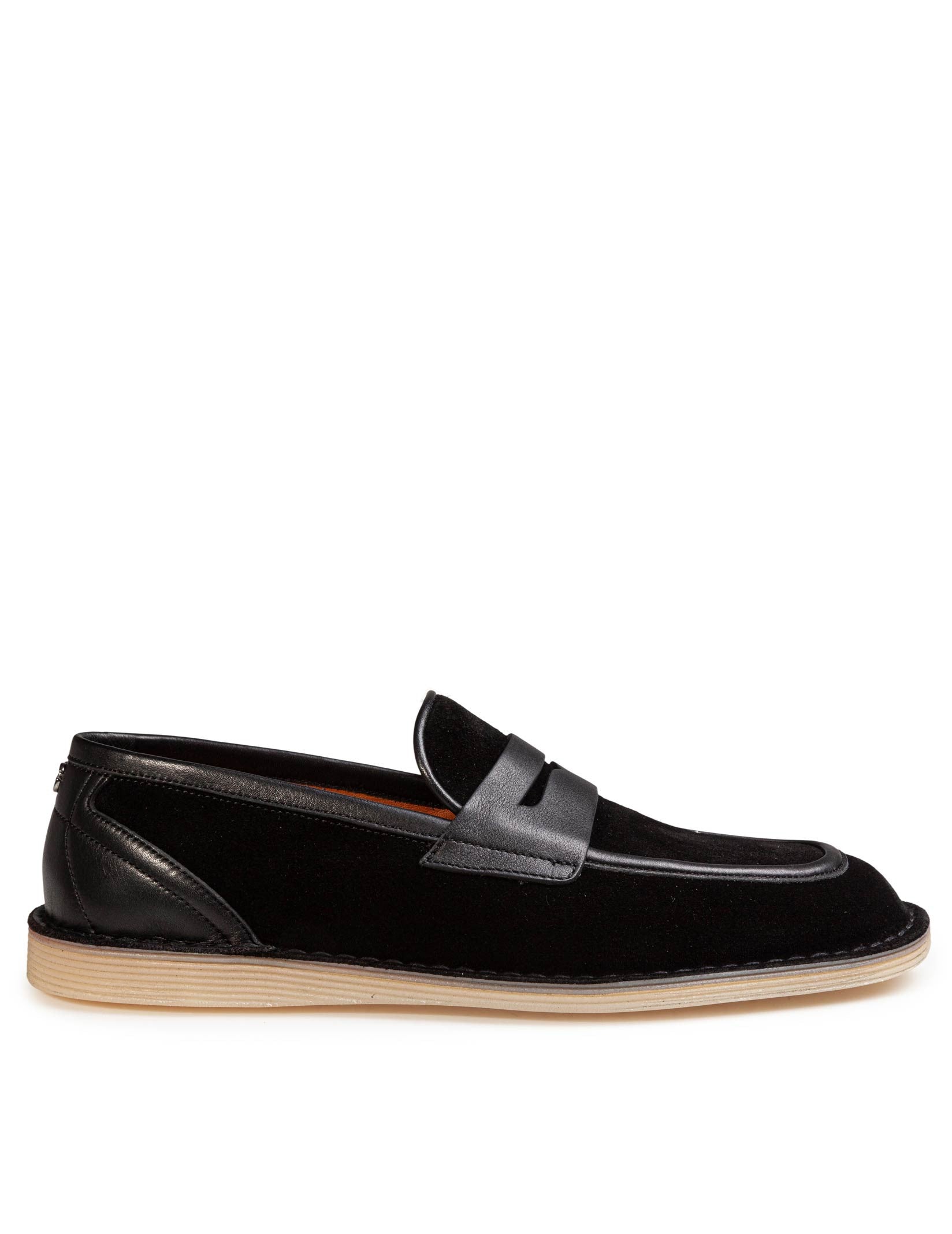 DOLCE & GABBANA SPLIT CALFSKIN SLIPPER, BLACK
