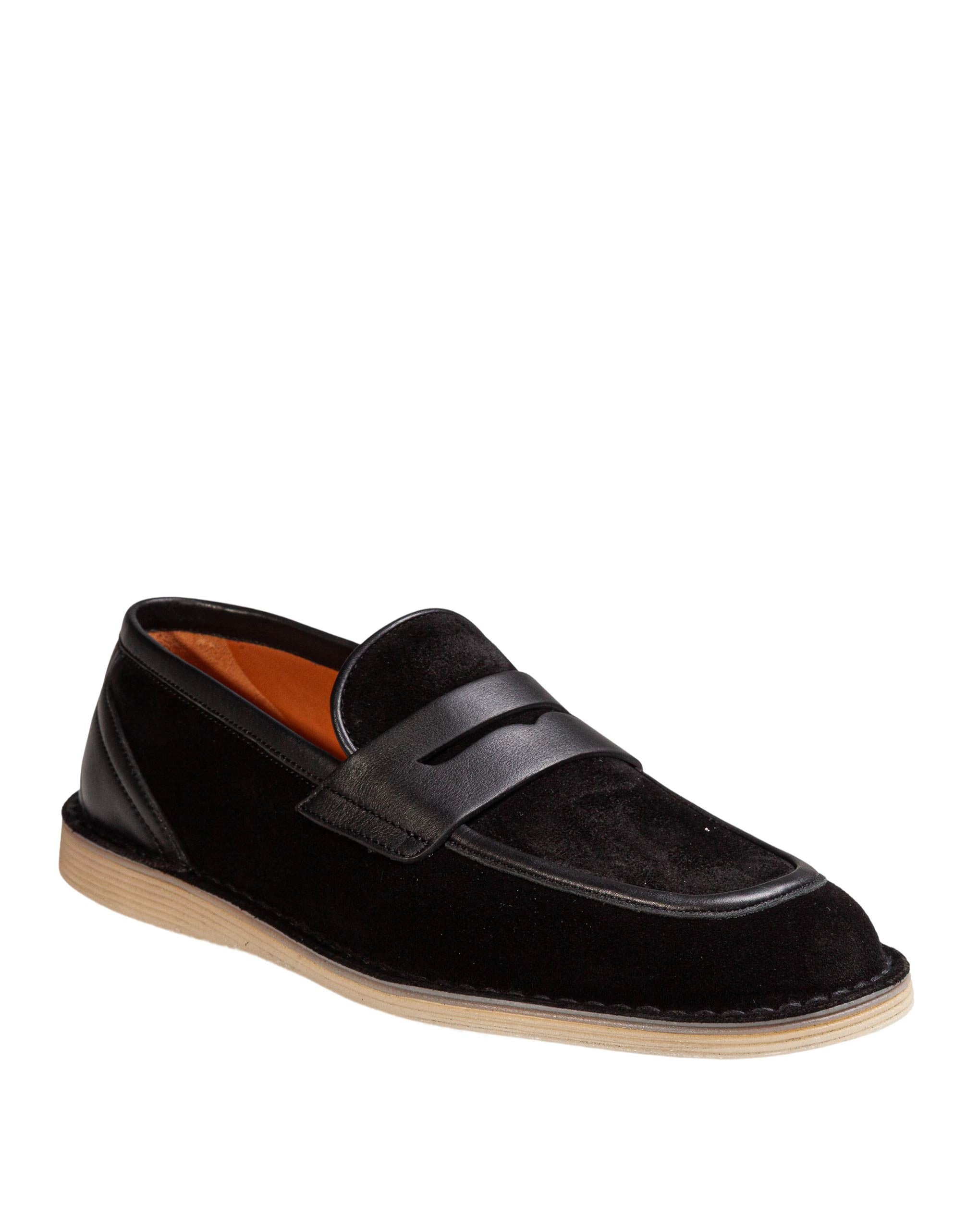 DOLCE & GABBANA SPLIT CALFSKIN SLIPPER, BLACK