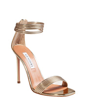 AQUAZZURA SANDALO SWAY 105 IN PELLE SPECCHIATA COLORE ORO
