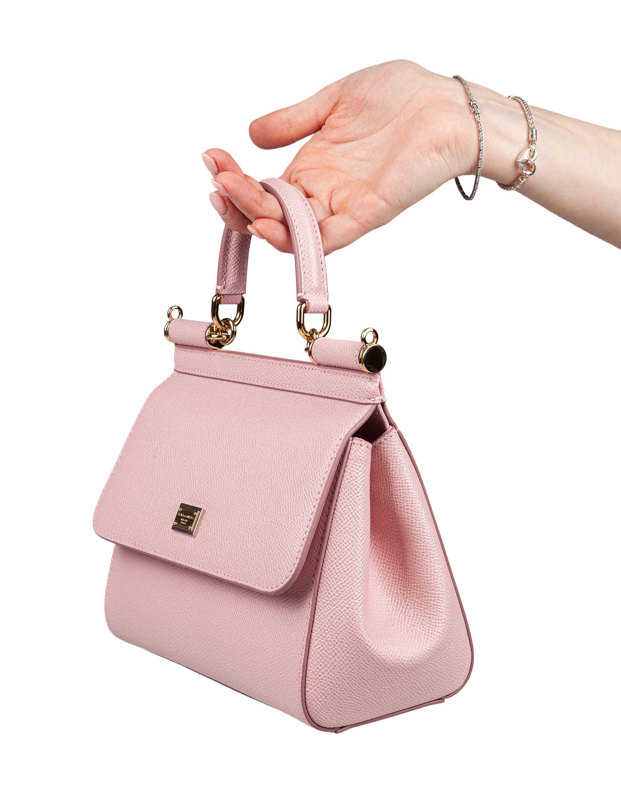 DOLCE & GABBANA BORSA SICILY PICCOLA IN PELLE COLORE ROSA CARNE