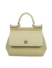 DOLCE & GABBANA SMALL SICILY BAG IN SAGE GREEN LEATHER