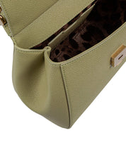 DOLCE & GABBANA SMALL SICILY BAG IN SAGE GREEN LEATHER