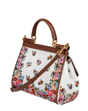 DOLCE & GABBANA BORSA SICILY PICCOLA IN PELLE E TESSUTO RICAMATO