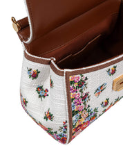 DOLCE & GABBANA BORSA SICILY PICCOLA IN PELLE E TESSUTO RICAMATO