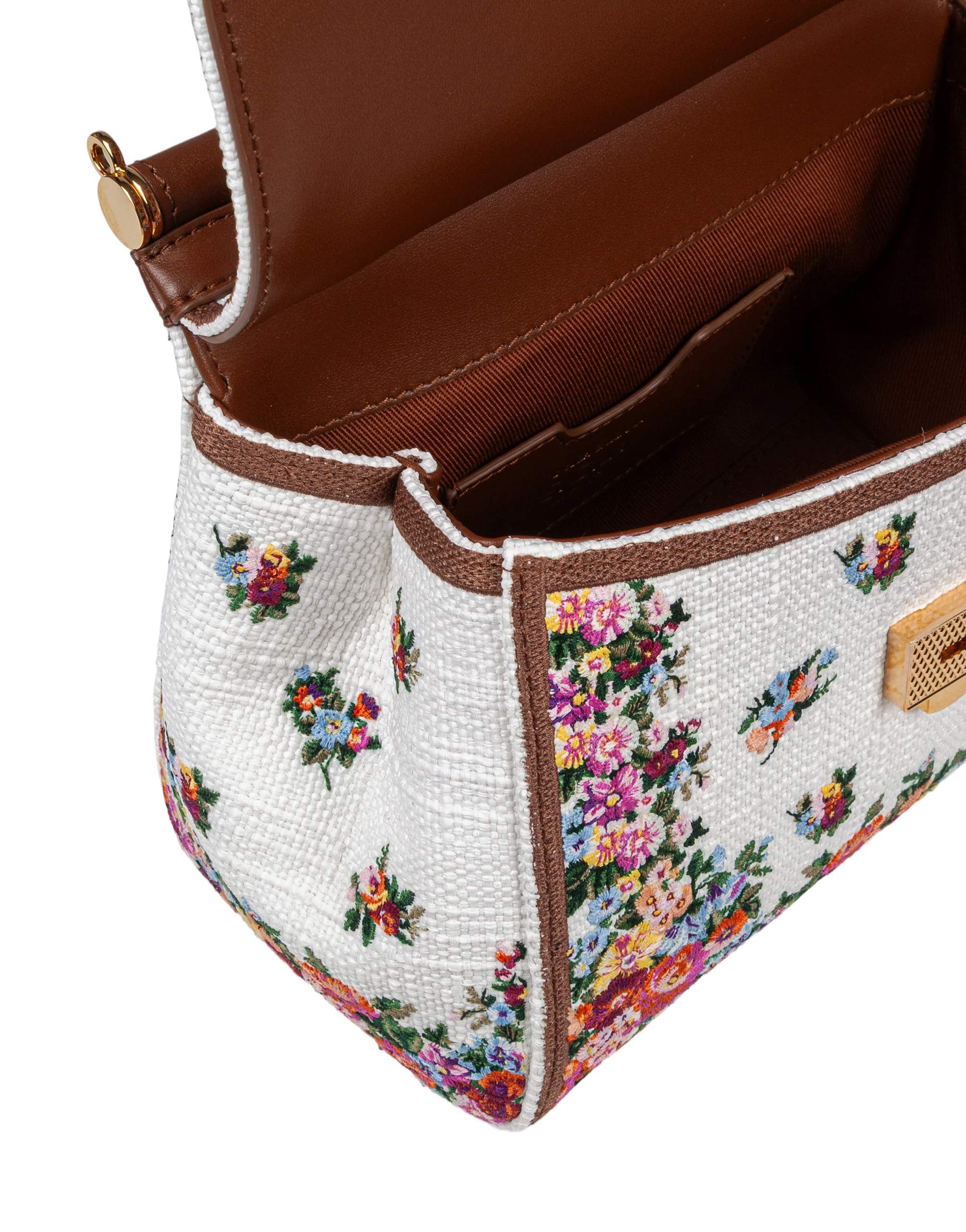 DOLCE & GABBANA BORSA SICILY PICCOLA IN PELLE E TESSUTO RICAMATO