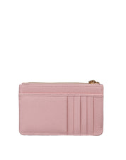 DOLCE & GABBANA DAUPHINE LEATHER CARD HOLDER, NUDE PINK