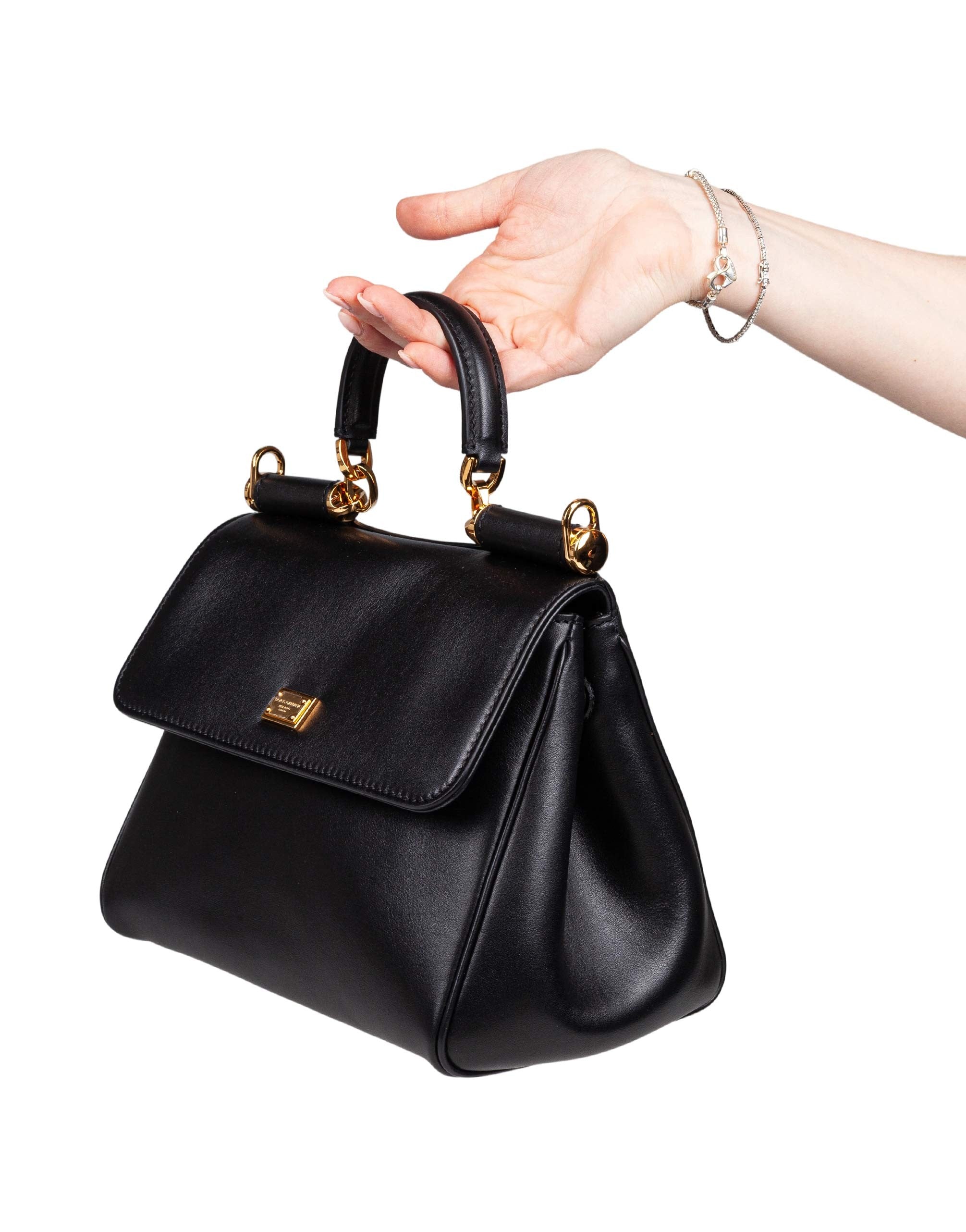 DOLCE & GABBANA BORSA A MANO MY SICILY IN PELLE COLORE NERO