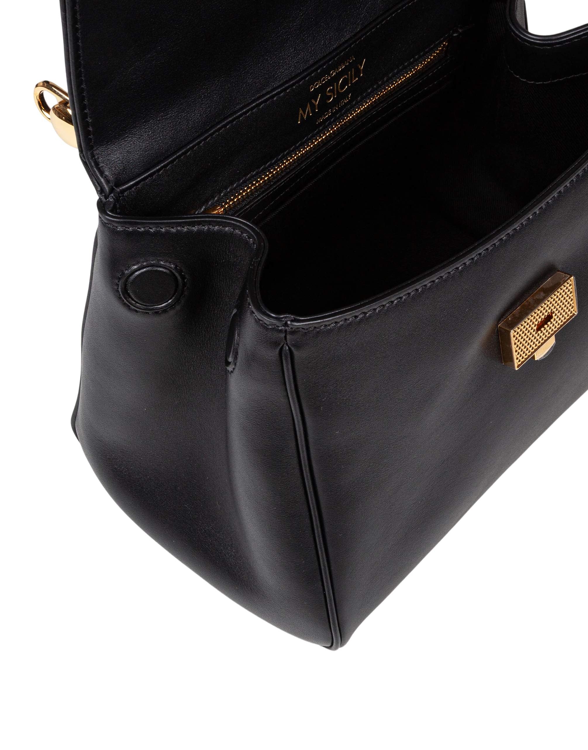 DOLCE & GABBANA BORSA A MANO MY SICILY IN PELLE COLORE NERO