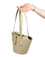 DOLCE & GABBANA SAGE GREEN LEATHER COFFA CAPRI BAG