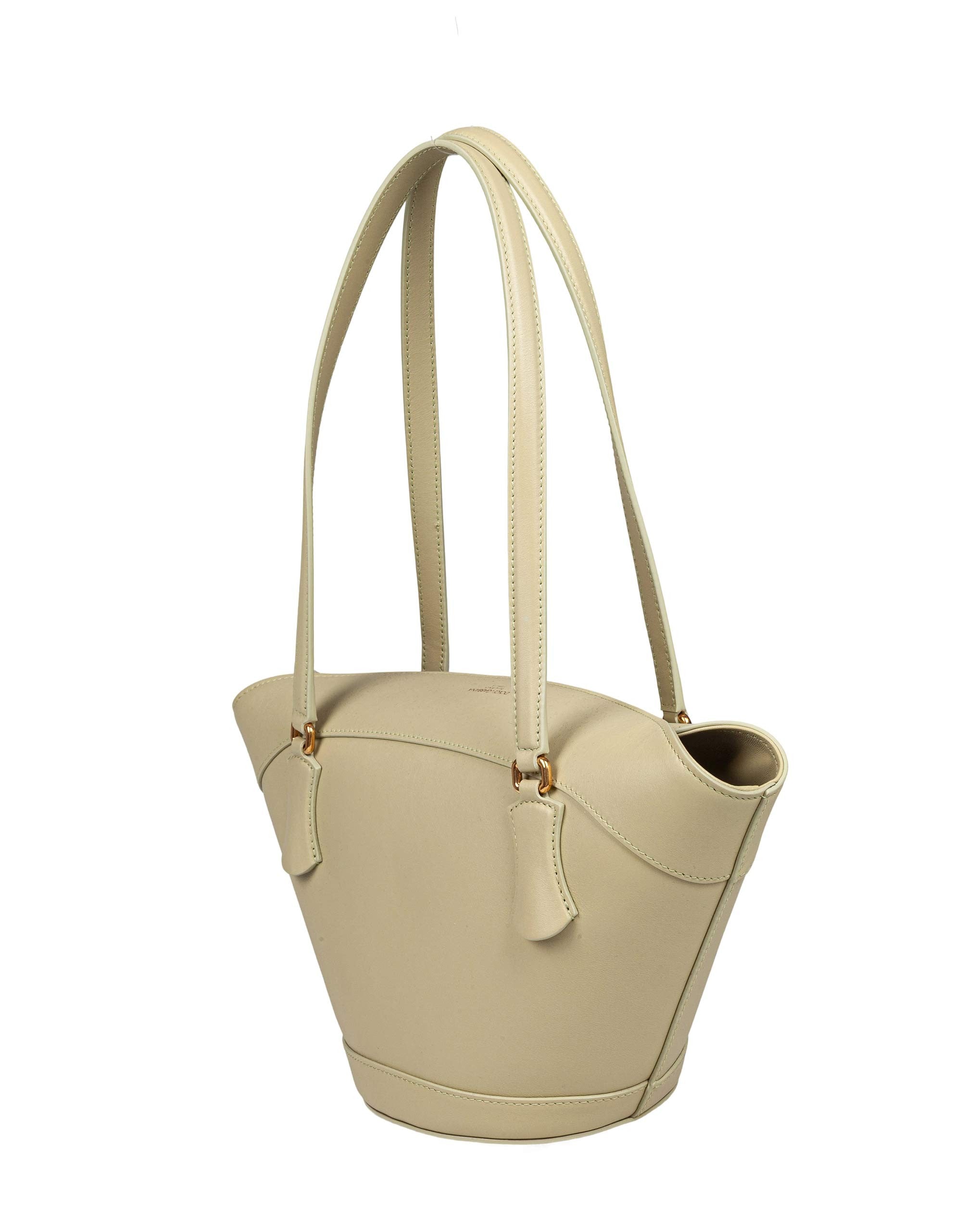 DOLCE & GABBANA SAGE GREEN LEATHER COFFA CAPRI BAG