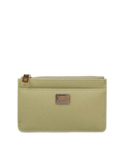DOLCE & GABBANA PORTACARTE IN PELLE DAUPHINE COLORE VERDE SALVIA