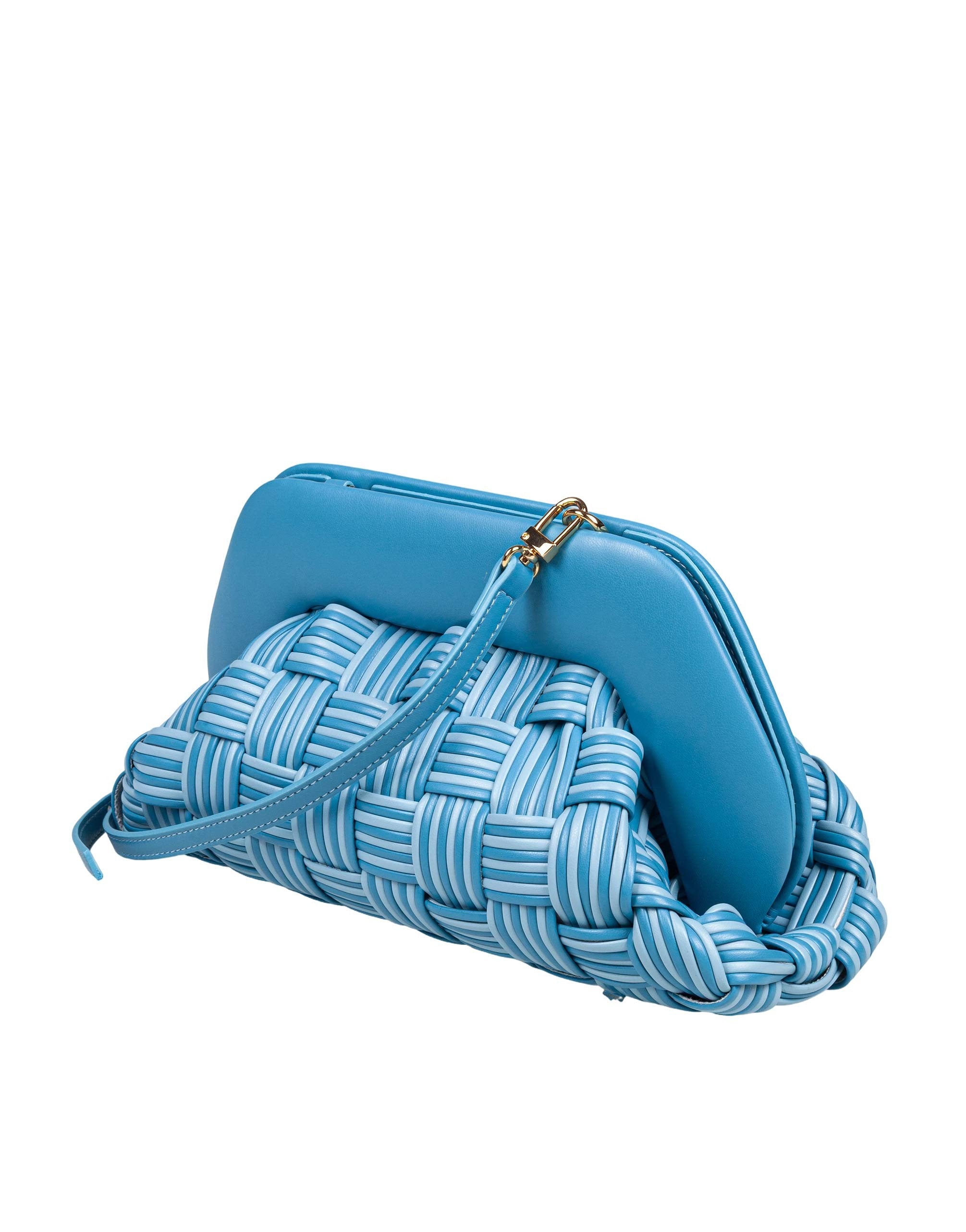 THEMOIRè BIOS WOVEN FAUX LEATHER HANDBAG, NIAGARA COLOR