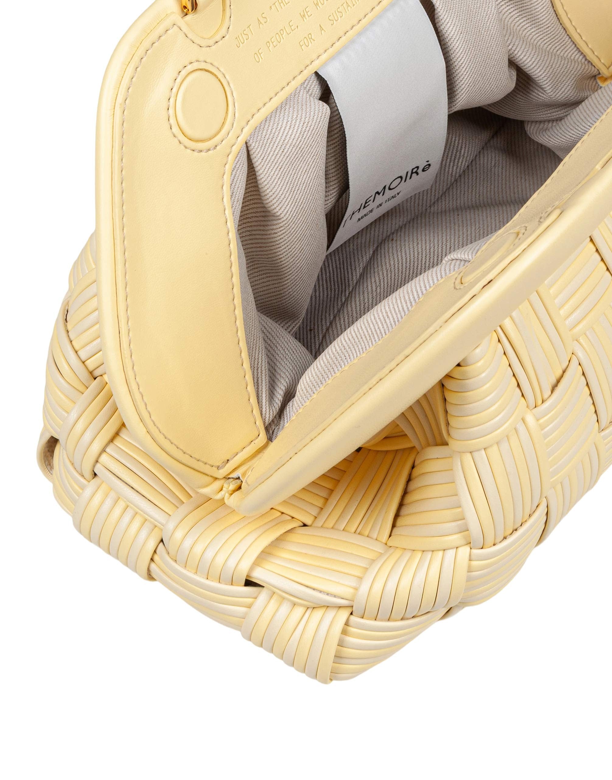 THEMOIRè BORSA A MANO BIOS IN ECOPELLE INTRECCIATA COLORE GIALLA