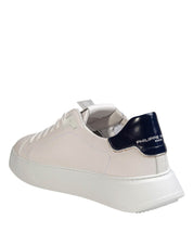 PHILIPPE MODEL SNEAKERS BTLU TEMPLE LOW IN PELLE BIANCA